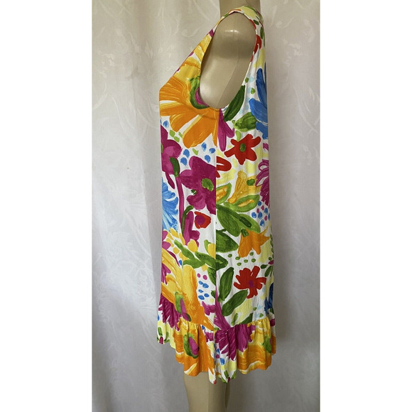 Jams World Mini Dress Sundress Flower Party Floral Sleeveless V Neck M - Picture 3 of 6